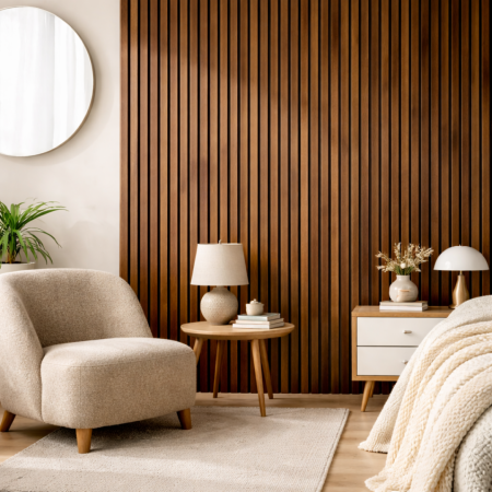 Light Smoke Acoustic Wood Panel Wall 7.87ft 1 Pack – 100% Real Oak Finish